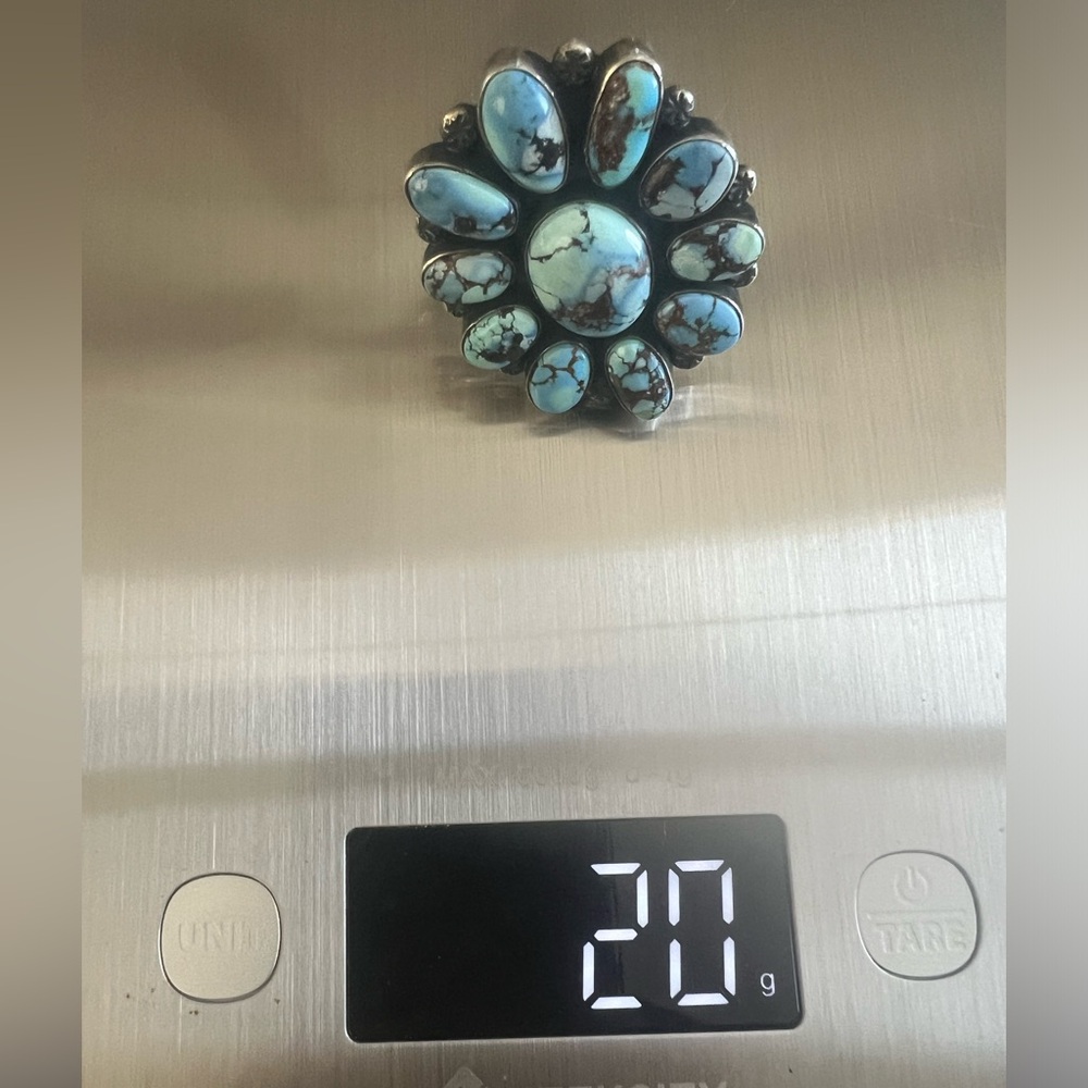 Golden Hills Turquoise Ring signed Mary Ann Spencer N/A - Picture 4 of 7